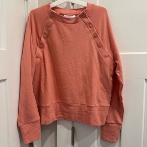 NWT Motherhood MaternitySnap-Shoulder Nursing Top Pink Sweater Size M